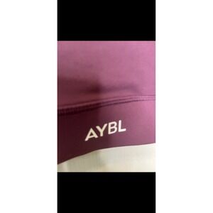 AYBL Womens‎ Long Sleeve Crop Top Purple Athletic Workout Gym Shirt